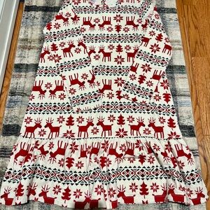 Festive Red and White Reindeer Dress/Nightgown